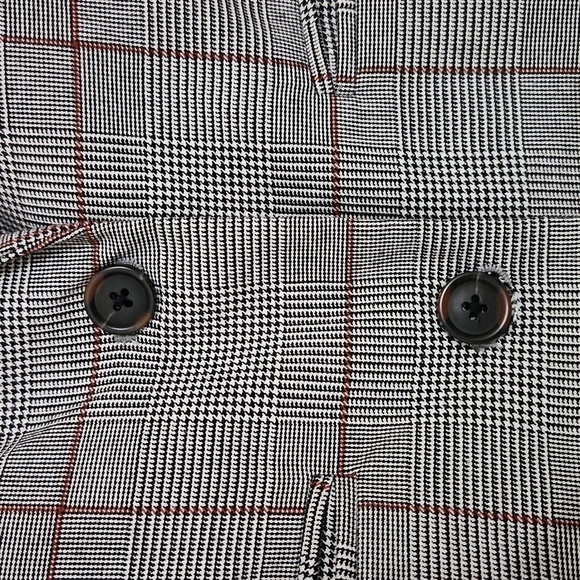 Double Button Blazer Size Medium Career Contemporary Preppy Plaid Glam Formal - Picture 7 of 9